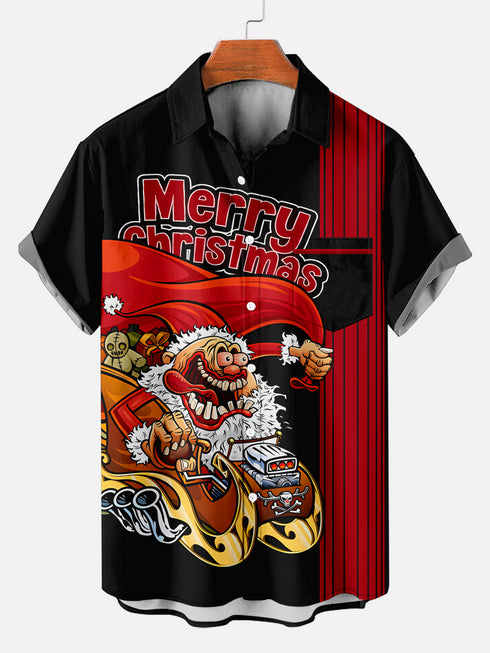 Men's Christmas Funny Graphic Short Sleeve Hawaiian Shirt